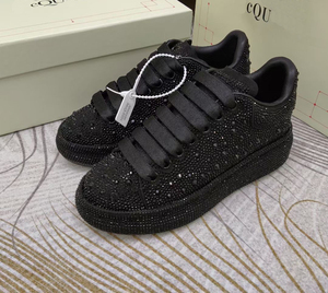 Zapatos Casuales de Lujo para Mujer, Alta Calidad, Transpirables, de Cuero Vacuno, Suela de Goma Resistente, Zapatos de Moda con Pedrería de Diseñador - Product Image 1