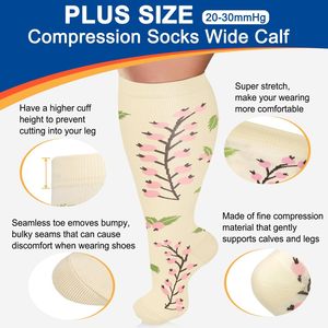 Chaussettes de Compression Grande Taille pour Femmes Hommes Varices Genou Soulagement de la Douleur Sportrs Bas Chaussettes de Compression Médicale - Product Image 2