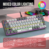 Teclado Mecánico con Cable BAJEAL BJ68 Verde de 68 Teclas para Juegos, Portátil, con Retroiluminación RGB, Diseño Compacto al 60%, para Computadoras Portátiles con Windows