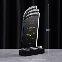 Plaque en verre K9 personnalisée, trophée en cristal, base noire, gravure sablée, plaque de certification, cadeaux souvenirs gravés