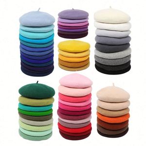 Gorros de Invierno Franceses de Lana de Primera Calidad RTS 73 Colores Personalizados, Boinas de Lana para Mujer - Product Image 1