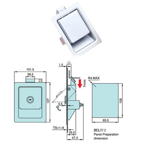 Serrure de porte d'entrée à palettes pour camping-car et voiture avec loquet en alliage de zinc Bouton de poignée Deadbolt Camper-Trailer Panel Lock - Product Image 6