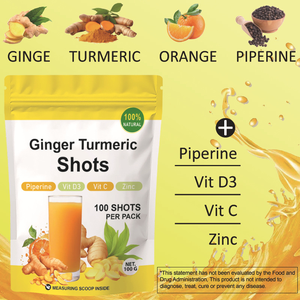 Poudre de complément alimentaire 100% naturel au gingembre, curcuma, pipérine, vitamine D3, <span class=keywords><strong>C</strong></span>, <span class=keywords><strong>zinc</strong></span> pour la santé des articulations, du <span class=keywords><strong>c</strong></span>œur, du cerveau, de l'intestin, de la peau <span class=keywords><strong>et</strong></span> l'énergie, 100g - Product Image 3