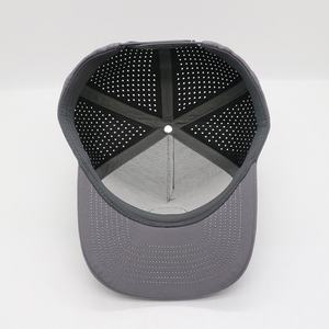 Casquette de baseball 5 panneaux en caoutchouc personnalisé de haute qualité avec logo, tissu imperméable, casquette de sport avec trou découpé au laser pour les golfeurs - Product Image 6