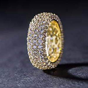 H359 Anello di Lusso da Donna in Oro Massiccio 18K con Diamante Taglio Brillante Rotondo Colore G Naturale Fede Nuziale - Product Image 2