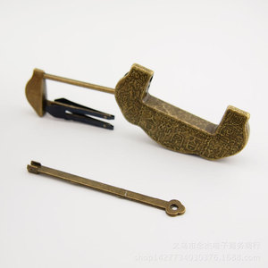 Combination Pad <b>Lock</b> D Type Large Antique Style Copper Jewelry <b>Box</b> <b>Lock</b> Single Lever Locking Horizontal Model - Product Image 4