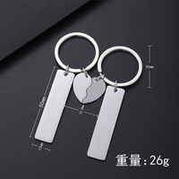 Benutzer definierte personal isierte Edelstahl Schlüssel bund Blank Metall Kalender DIY Graviert Double Tag Charm Schlüssel ringe Cartoon-Stil