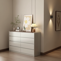 Commode moderne en bois massif à 8 tiroirs, grande capacité de rangement, pour chambre à coucher, salon, entrepôt