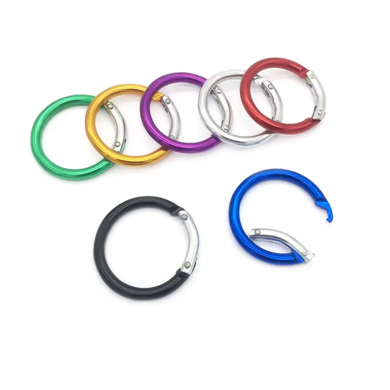 ที่ขายดีที่สุดอลูมิเนียมรอบ Carabiner คลิปในสีที่แตกต่างกัน