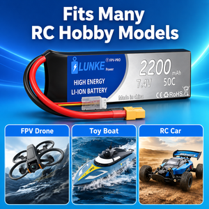 Аккумулятор LiPo 2S 7.4V 2200mAh 50C с высокой токоотдачей, с разными разъемами, для радиоуправляемых моделей автомобилей, самолетов, вертолетов, квадрокоптеров, лодок 102050 - Product Image 2