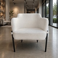 Fauteuil de salon contemporain neuf au design élégant, en tissu, avec pieds en métal et dossier solide