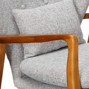 Fauteuil à bascule en tissu Balen de style moderne du milieu du siècle (tweed gris clair) - Product Image 3