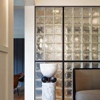 Brique de verre décorative solide en verre cristal texturé ICY de couleur personnalisée pour mur de séparation intérieur de villa de luxe