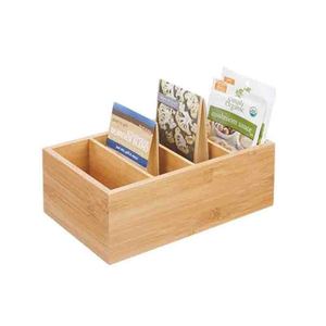 Boîte <span class=keywords><strong>de</strong></span> rangement en bambou pour café Boîte à thé en bois pour sac à épices pour cuisine, <span class=keywords><strong>bain</strong></span> et bureau - Product Image 1