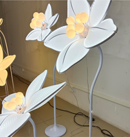 Décoration événementielle de luxe géante pour scène de mariage, ensemble de 3 supports lumineux floraux pour toile de fond de mariage