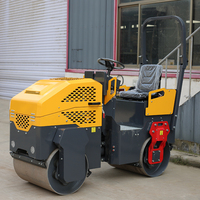 Nouveau Compacteur à Double Tambour pour Travaux de Chantier, Mini Compacteur Routier de 1 Tonne avec Double Tambour