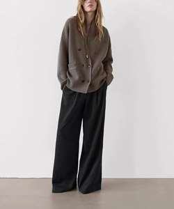 Cardigan di moda personalizzata da <span class=keywords><strong>donna</strong></span> a coste in maglia a doppio petto morbido maglieria <span class=keywords><strong>oversize</strong></span> con bottone maglione femminile - Product Image 3