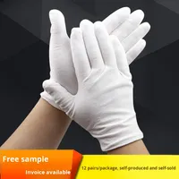 Gants à poignets personnalisables 100 % coton respirant - Sans poudre pour la sécurité au travail, le polissage de perles, l'étiquette formelle