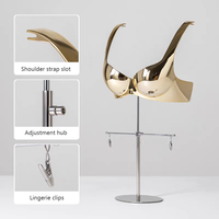 Expositor de ropa interior para mujer, soporte de exhibición de sujetadores de alta gama para escaparates, modelo de lujo ligero con electrochapado.