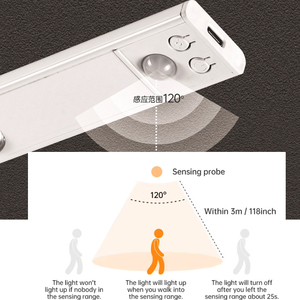 Hiện đại 3000K dẫn tủ quần áo tủ ánh sáng cảm biến chuyển động có thể sạc lại thông qua USB cho nhà bếp phòng khách 5V nhựa điều khiển từ xa - Product Image 4