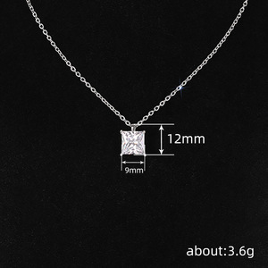 Collana con ciondolo quadrato semplice per donna, catena a O, gioielli minimalisti per l'uso quotidiano - Product Image 5