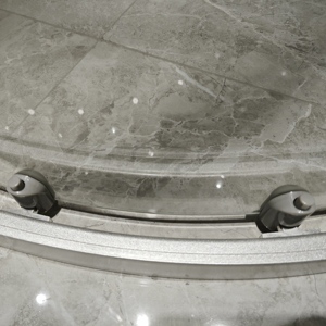 2023 mới phòng tắm tròn Cát bạc hồ sơ trượt Màn hình tắm với chải Khung kính cường lực CE chứng nhận - Product Image 2