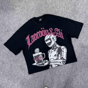 Kaos Pria Oversize Crop Boxy dengan Grafis Vintage Streetwear dan Cetak Digital - Product Image 4