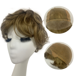 Parrucche Sintetiche con Frontale in Pizzo Effetto Naturale <span class=keywords><strong>per</strong></span> Donne, Resistenti al Calore, in Fibra Testurizzata, Bionde Ricci con Frangia - Product Image 4
