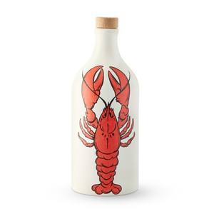 Dispenser Premium per Olio Extra Vergine di Oliva Italiano da Collezione, Bottiglia per Olio in Ceramica con Tappo in Sughero da 500ml, Fantasie di Animali Marini Dipinte a Mano - Product Image 2