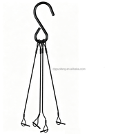 Kit de suspension en câble métallique à 4 brins avec crochets en S et embouts sertis pour mangeoire à oiseaux, panier suspendu, jardin extérieur