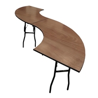Table de banquet pliante en bois pour l'extérieur, forme croissant/spirale - Meubles de camping portables pour repas