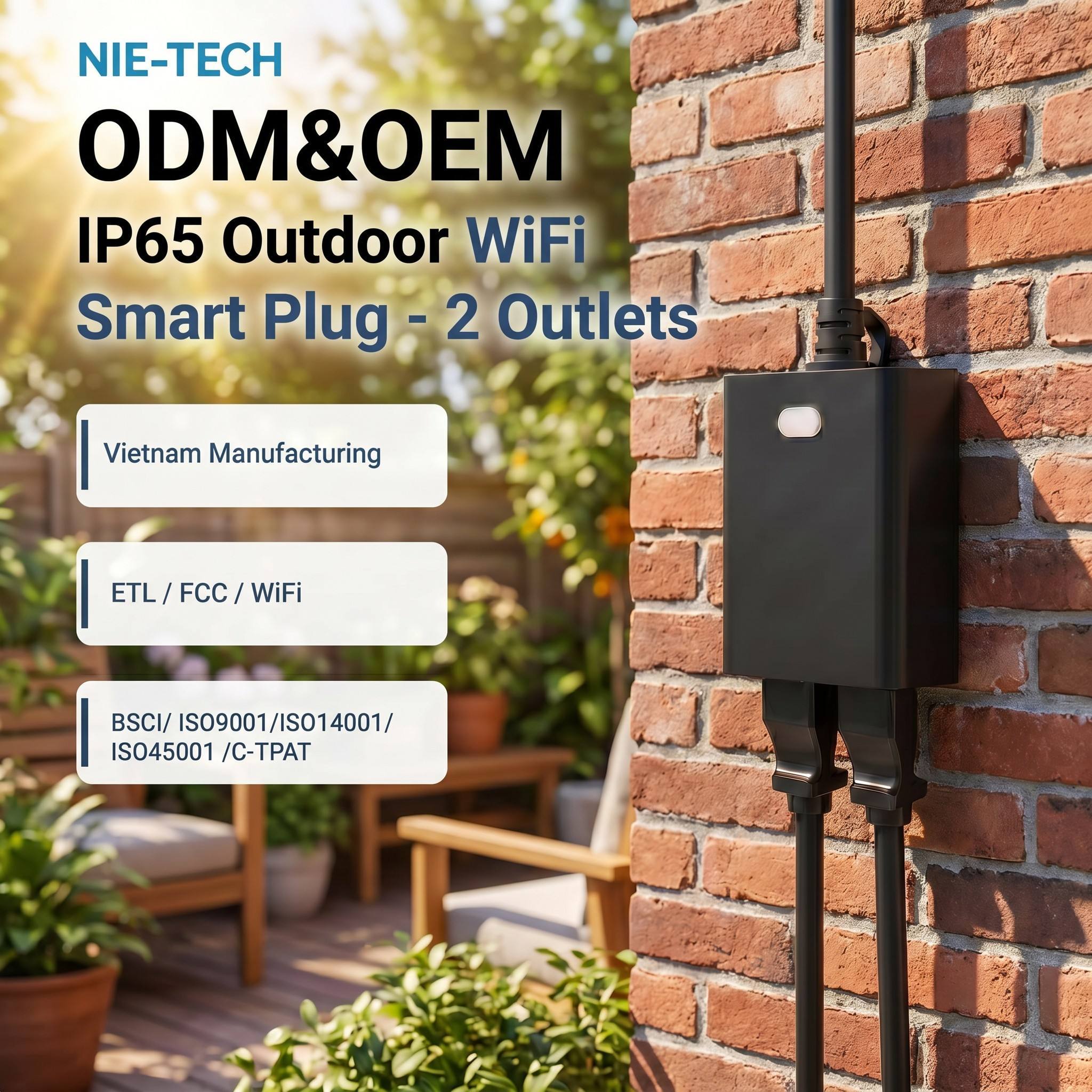 Outdoor Smart Wi-Fi Plug Heavy Duty 2 Grounded Outlet Timer 2.4GHz IP65 Rated 15A US · image 2