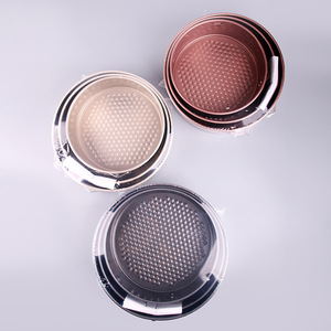 Round Carbon Steel Cake Mold Set 3 Pcs With Clasp <b>Locking</b> Mechanism For Chiffon Cakes Teflon Coated - Product Image 2