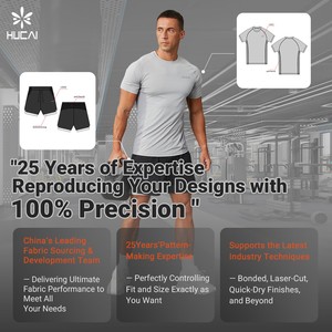OEM HUCAI Custom Cotton <strong>Spandex</strong> Activewear Regular Fit High-Frequency Sorona Leisure Top Gym Workout Sports t Shirt - Product Image 4