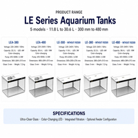 SUNSUN Série LEA Distributeur automatique de nourriture pour aquarium avec écran tactile, éclairage LED multi-modes, boîte de réservoir rectangulaire en plastique et verre