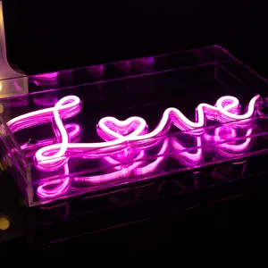 Grossiste led RGB joyeux anniversaire lettre LOVE personnalisée mots enseigne lumineuse flexible boîte néon pour la décoration de fête