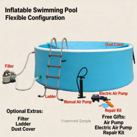 OEM Kundenspezifischer Drop-Stitch Runder Aufblasbarer Swimmingpool Gebürstetes Doppelt Dickes PVC Faltbarer Outdoor-Familienwasserpool Hersteller