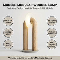 Lampe de chevet YH avec abat-jour, lampe de table en bois LED multicolore, moderne, minimaliste, en forme de U