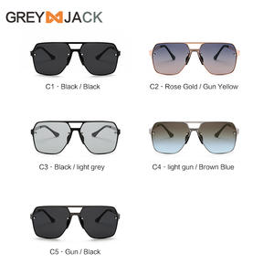 Gafas de Sol Unisex con Marco Metálico Gris Jack, Protección UV400, Lentes TAC, Estilo Aviador Grande para Hombre y Mujer - Product Image 1