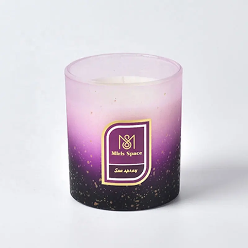 Candela stampa personalizzata profumata barattolo di vetro di colore sfumato di alta qualità per candela nella confezione regalo