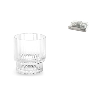 Set di Sei Bicchieri da Cocktail in Vetro Scanalato Moderno Epoque 34 Cl Trasparenti - Product Image 1