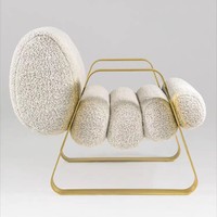 Fauteuil modulaire de luxe italien rétro moderne pour salon, mobilier de maison avec pieds en métal et rembourrage en éponge douce