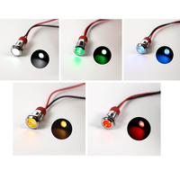 Lampe indicatrice métallique 6 mm avec support de fixation à écrou, connecteur de câble, lampe OLED IP65 12-24V pour tableau de bord
