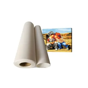 Manufacturer Microporous Glossy Poly/Cotton Canvas Y3 inkjet printing products Fabric Canvas artist blank canvas cotton