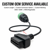كابل محول مخصص من نوع J1939 ذكر 9 دبابيس إلى أنثى OBD2 16 دبابيس، موصل للتشخيص ونقل البيانات في السيارات، مصنوع من البلاستيك PVC