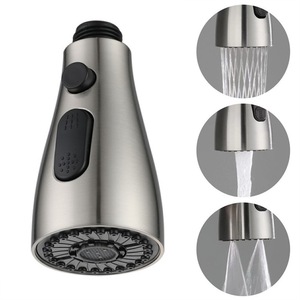 Cabezal de rociador para grifo de cocina Bingtao, tres funciones, extraíble, salida de agua de acero inoxidable cepillado - Product Image 1