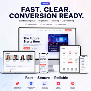 Sito Web per Eventi con Sistema di Registrazione e Streaming Live per Promozione Conferenze, Piattaforma di Biglietteria <span class=keywords><strong>Online</strong></span> - Product Image 5