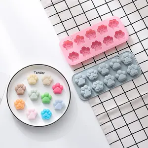 사랑 RESIN 10 다른 고양이 발톱 실리콘 몰드 개 발자국 베이킹 초콜릿 케이크 몰드 거울 접착제 몰드