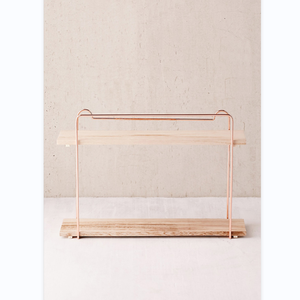 Europa nórdica cuadrado chapado en oro rosa de alambre de metal de pared cama estante flotante estantes, decoración de muebles de sala de KD - Product Image 1