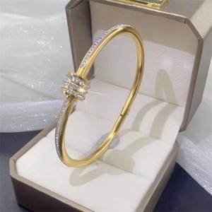 New Simple Small <strong>Waist</strong> with Zirconia Diamond <strong>Bracelet</strong> Geometric Stainless Steel PVD 18K Gold-plated Silver Female Jewelry - Product Image 5